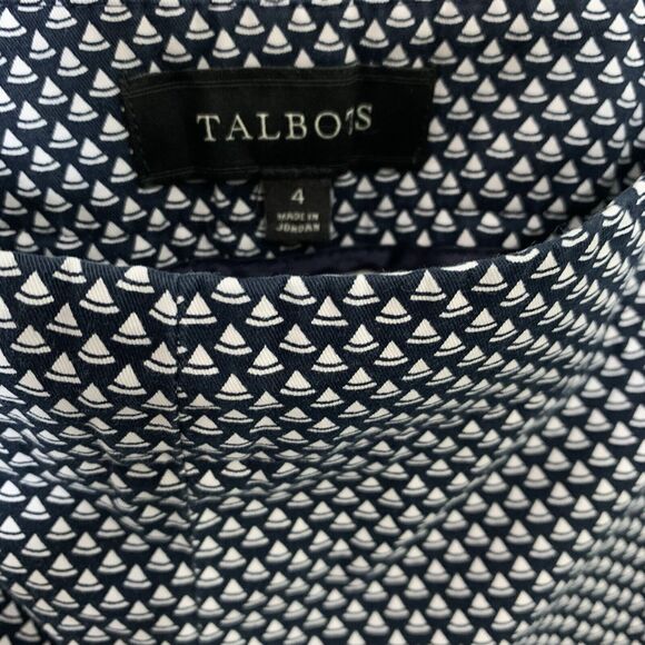 Talbots Heritage Pants Women’s Size 4 Cropped Capri Printed Office Side Zip - Picture 3 of 9